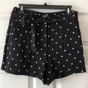 LOFT Black/White, Polka Dot Shorts. Size 4